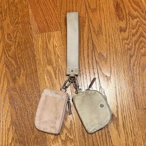 Lululemon Beige and Pink Wristlet Set